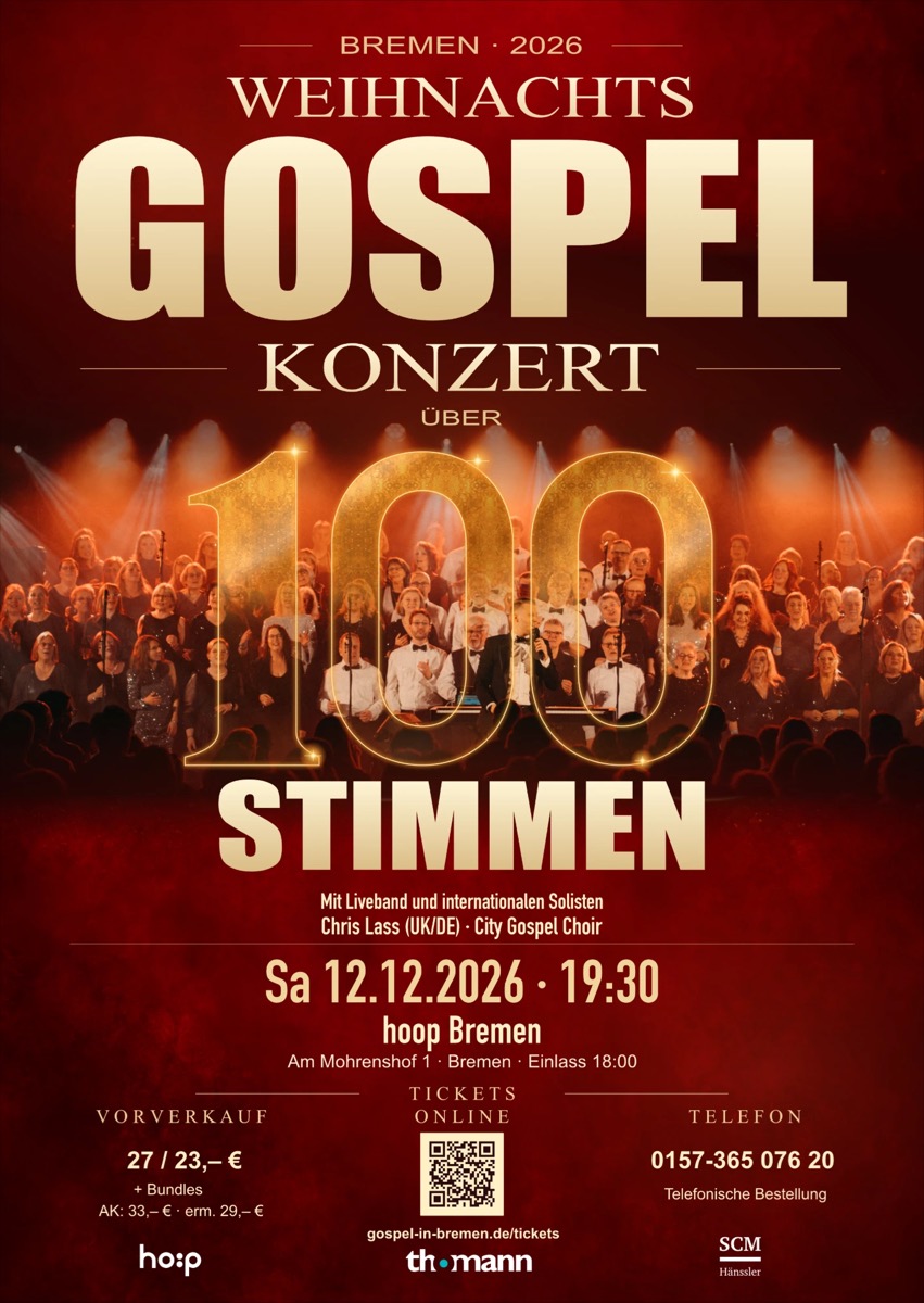 Poster Weihnachts-Gospel-Konzert Bremen, 12.12.2026